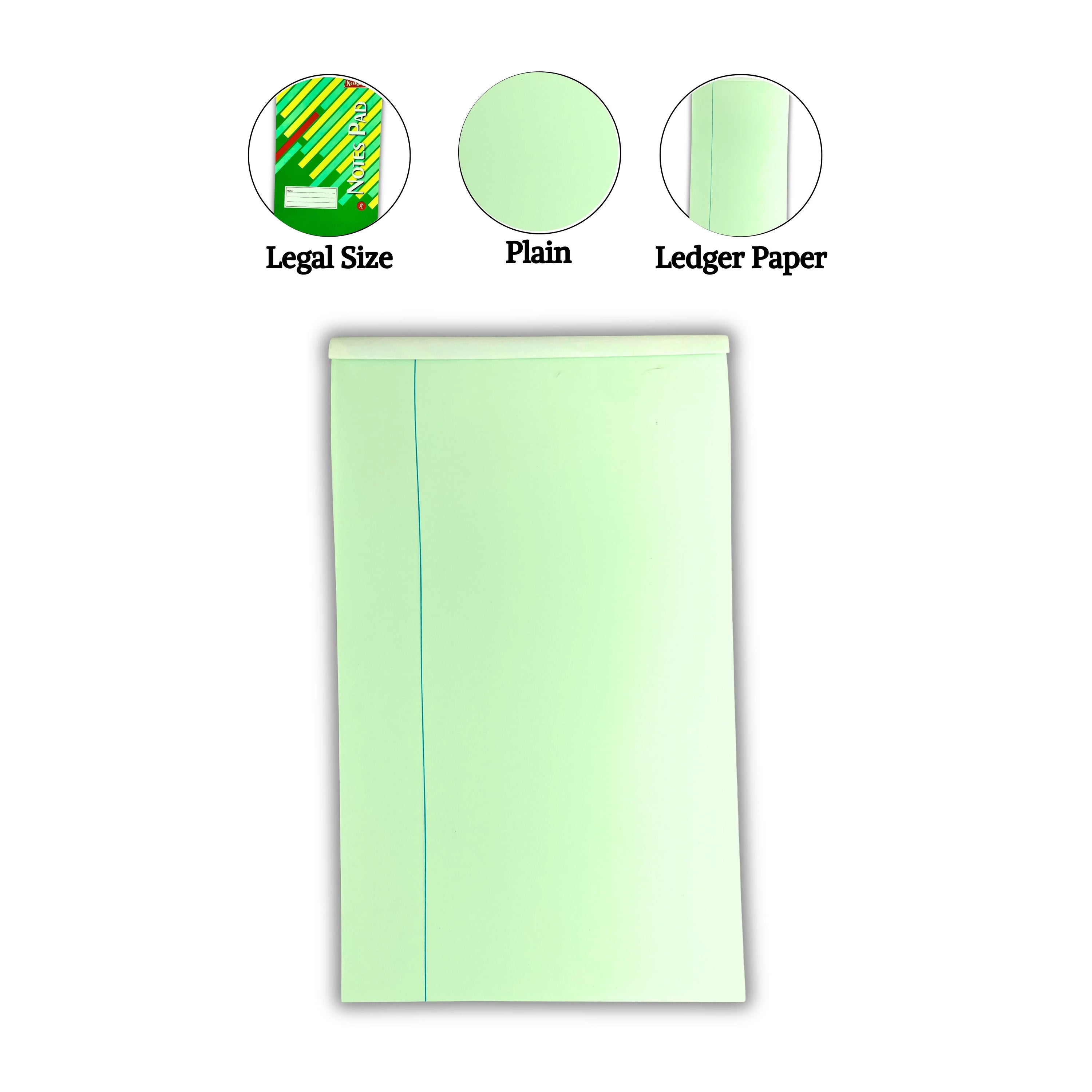 Note Sheet Pad Legal & , 200 Pages, Ledger Paper (Azure Laid) Neelgagan