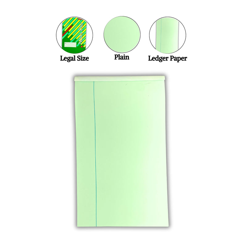 Note Sheet Pad | Legal Size | 200 Pages | Ledger Paper (Azure Laid)