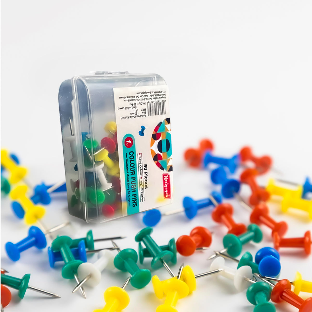 Neelgagan Solid Colour Push Pins – 50 pcs