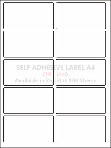 A4 (ST 10) Packaging Label (99mm x 57mm x 10), 100 Sheets (Self Adhesive Label for Inkjet/Paper/Laser Printer)