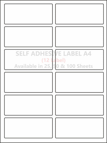 A4 (ST 12) Address Label (100mm x 44mm x 12) (Self Adhesive Label for Inkjet/Paper/Laser Printer)