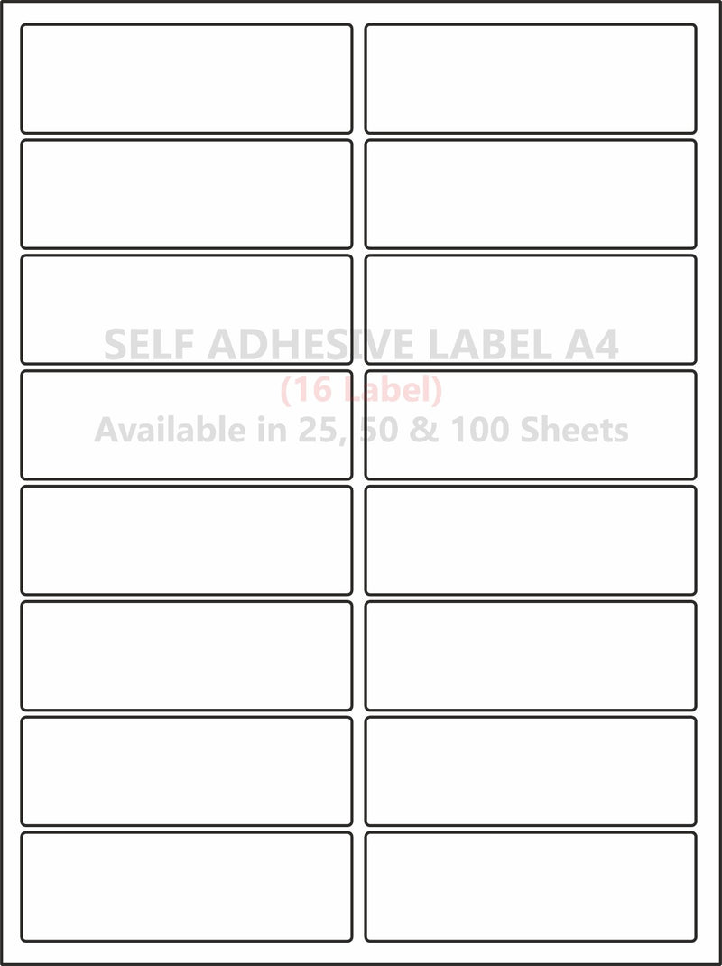 A4 (ST 16) Address Label (99mm x 35mm x 16) (Self Adhesive Label for Inkjet/paper/Laser Printer)
