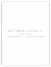 A4 (ST 1) Shipping Label (200mm x 288mm x 1) (Self Adhesive Label for Inkjet/Paper/Laser Printer)