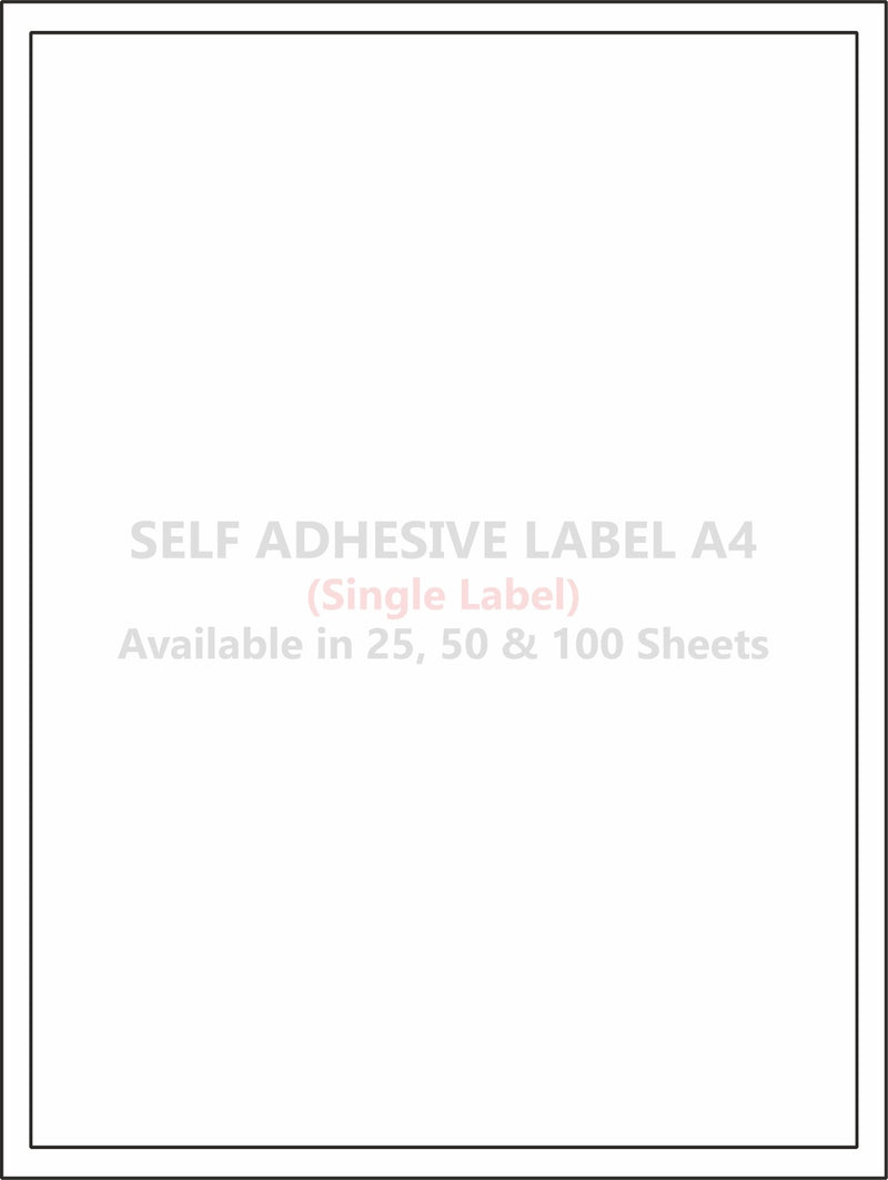 A4 (ST 1) Shipping Label (200mm x 288mm x 1) (Self Adhesive Label for Inkjet/Paper/Laser Printer)