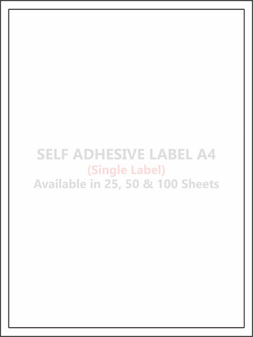 A4 (ST 1) Shipping Label (200mm x 288mm x 1) (Self Adhesive Label for Inkjet/Paper/Laser Printer)