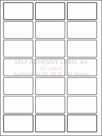 A4 (ST 21) Address Label (38mm x 64mm x 21) (Self Adhesive Label for Inkjet/Paper/Laser Printer)