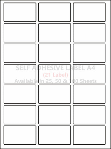 A4 (ST 21) Address Label (38mm x 64mm x 21) (Self Adhesive Label for Inkjet/Paper/Laser Printer)