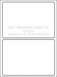 A4 (ST 2) Shipping Label (200mm x 142mm x 2) (Self Adhesive Label for Inkjet/Paper/Laser Printer)