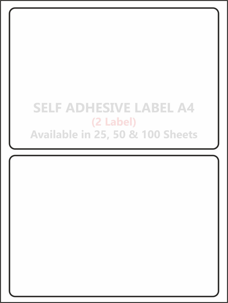 A4 (ST 2) Shipping Label (200mm x 142mm x 2) (Self Adhesive Label for Inkjet/Paper/Laser Printer)