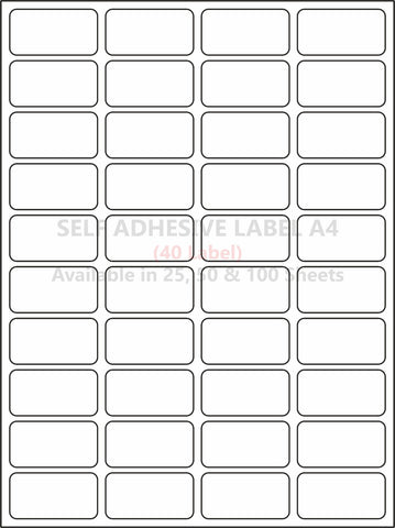 A4 (ST 40) Address Label (52.25mm x 29.84mm x 40) (Self Adhesive Label for Inkjet/Paper/Laser Printer)