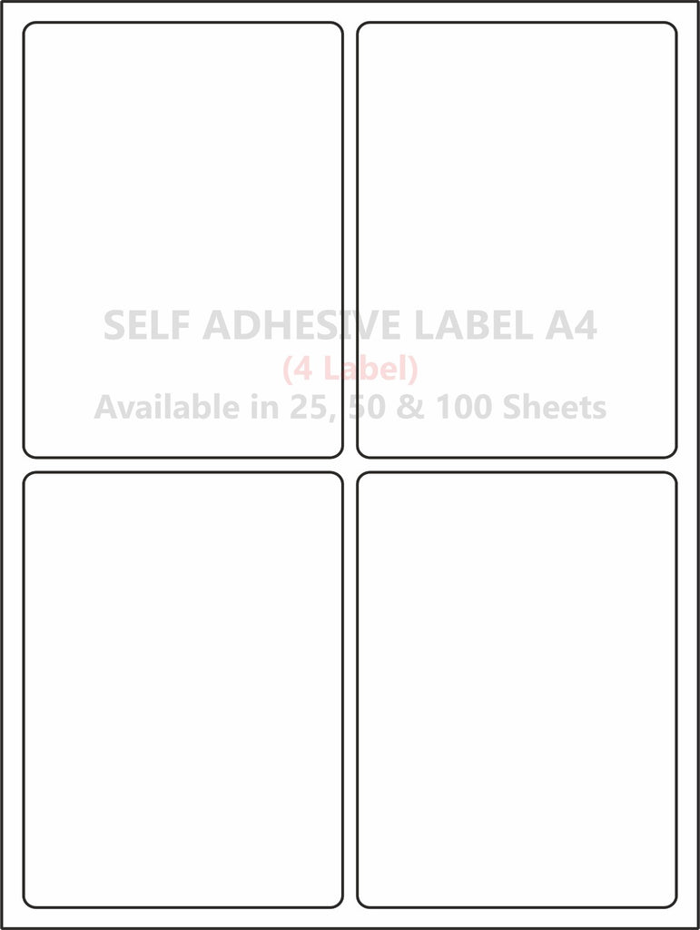A4 (ST 4) Packaging Label (100mm x 140mm x 4) (Self Adhesive Label for ...