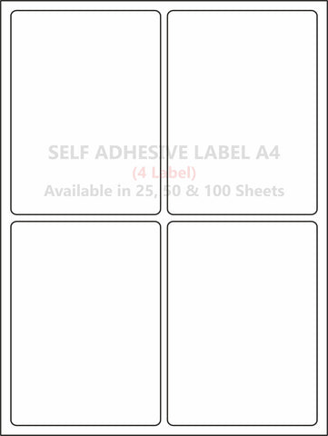 A4 (ST 4) Packaging Label (99mm x 142mm x 4) (Self Adhesive Label for Inkjet/Paper/Laser Printer)
