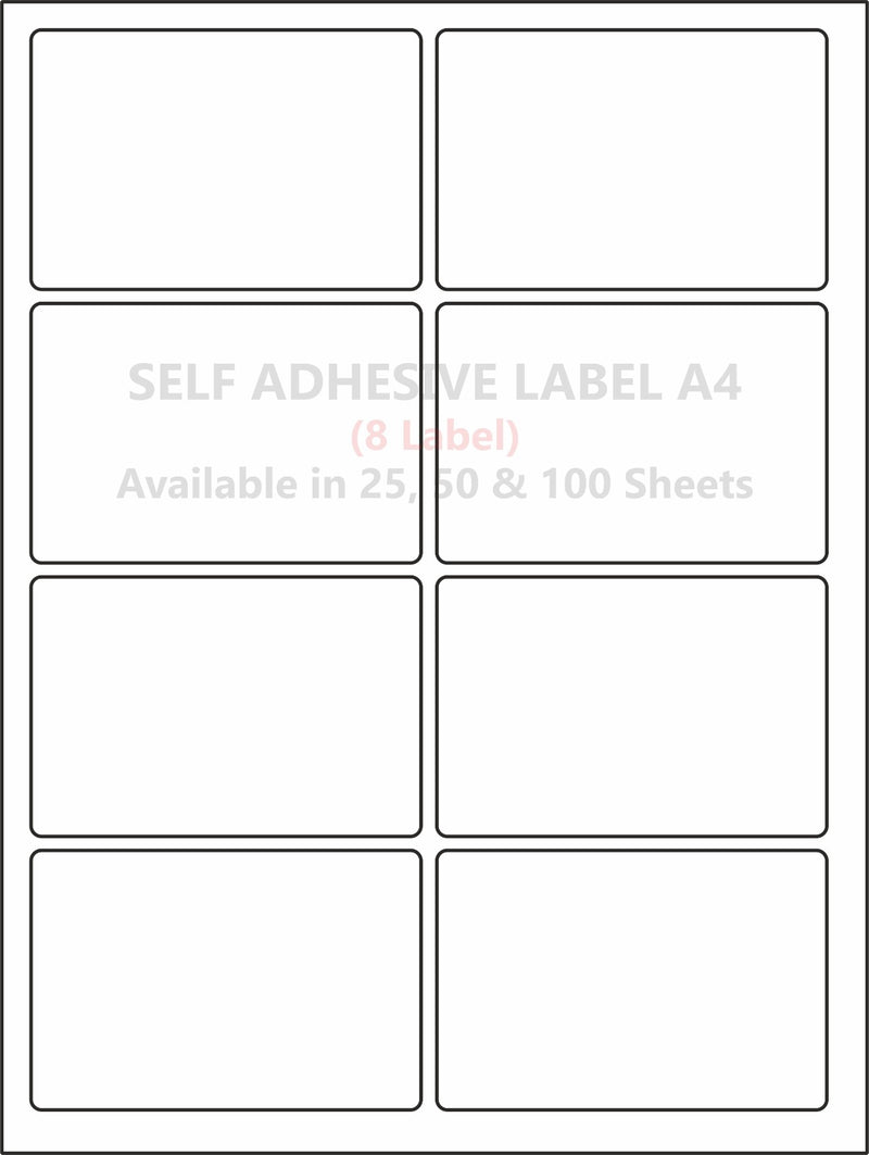 A4 (ST 8) Packaging Label (99mm x 71mm x 8) (Self Adhesive Label for Inkjet/Paper/Laser Printer)