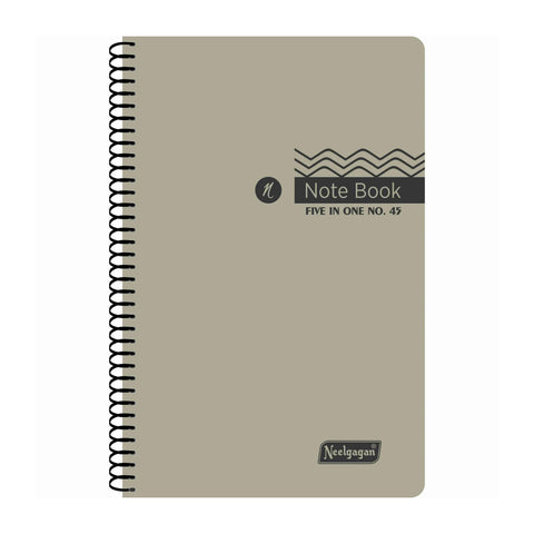 Spiral Note Book No.45, 200 Pages, (9.5cm x 14.8cm) (Multi-coloured pages) (Five Colour in One)