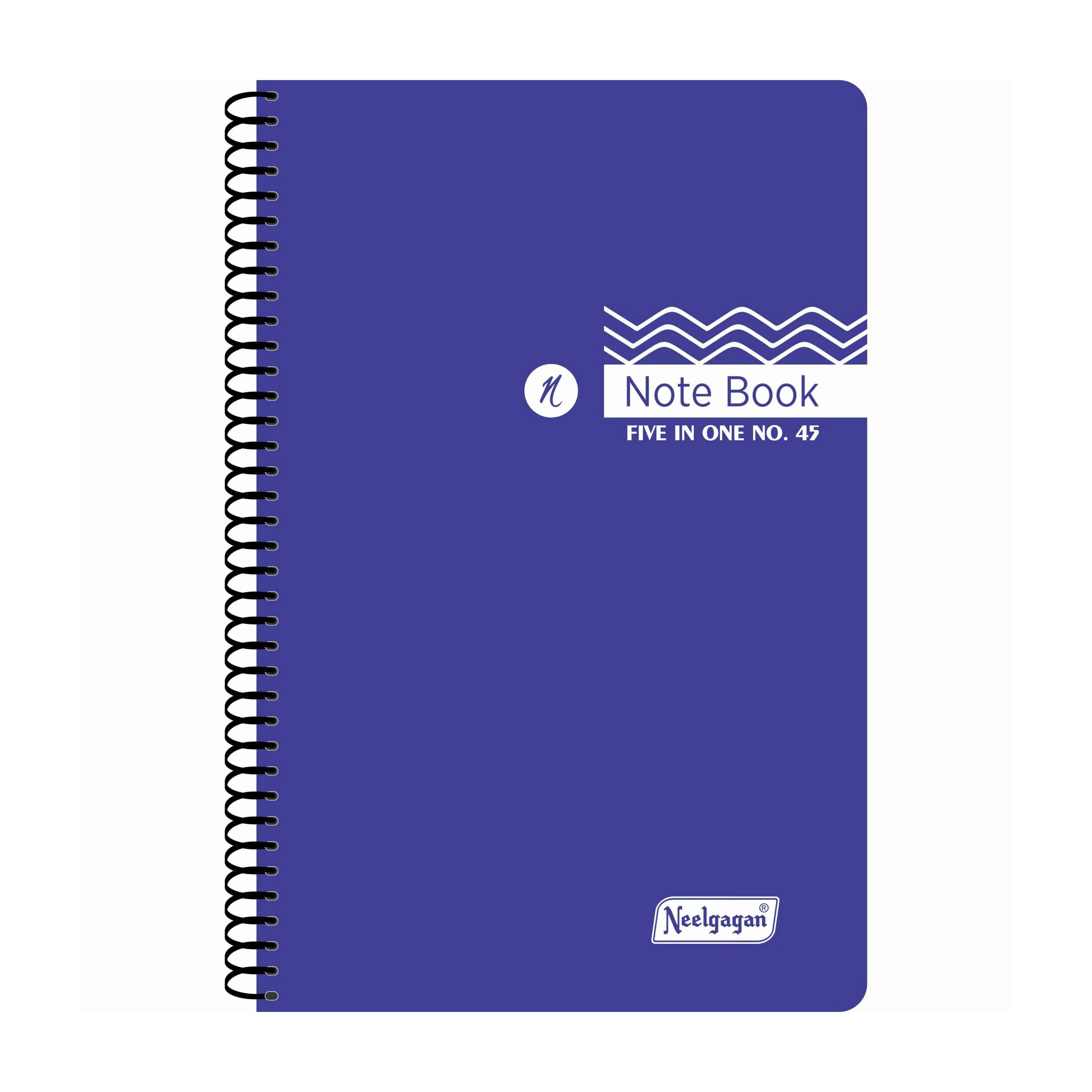 Spiral Note Book No.45, 200 Pages, (9.5cm x 14.8cm) (Multi-coloured pa ...