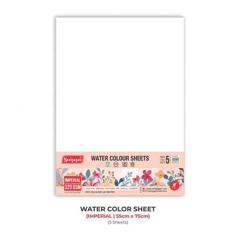 Water Colour Sheet - Imperial Size - 5 Sheets, (320 GSM)