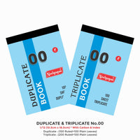 Duplicate & Triplicate No. 00 With Carbon & Index (10.5 cm x 18.0 cm) (Top Bound)
