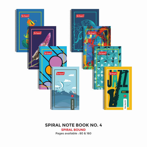 Spiral Notebook No.4 - 80 & 160 Pages (9.5cm x 15cm)