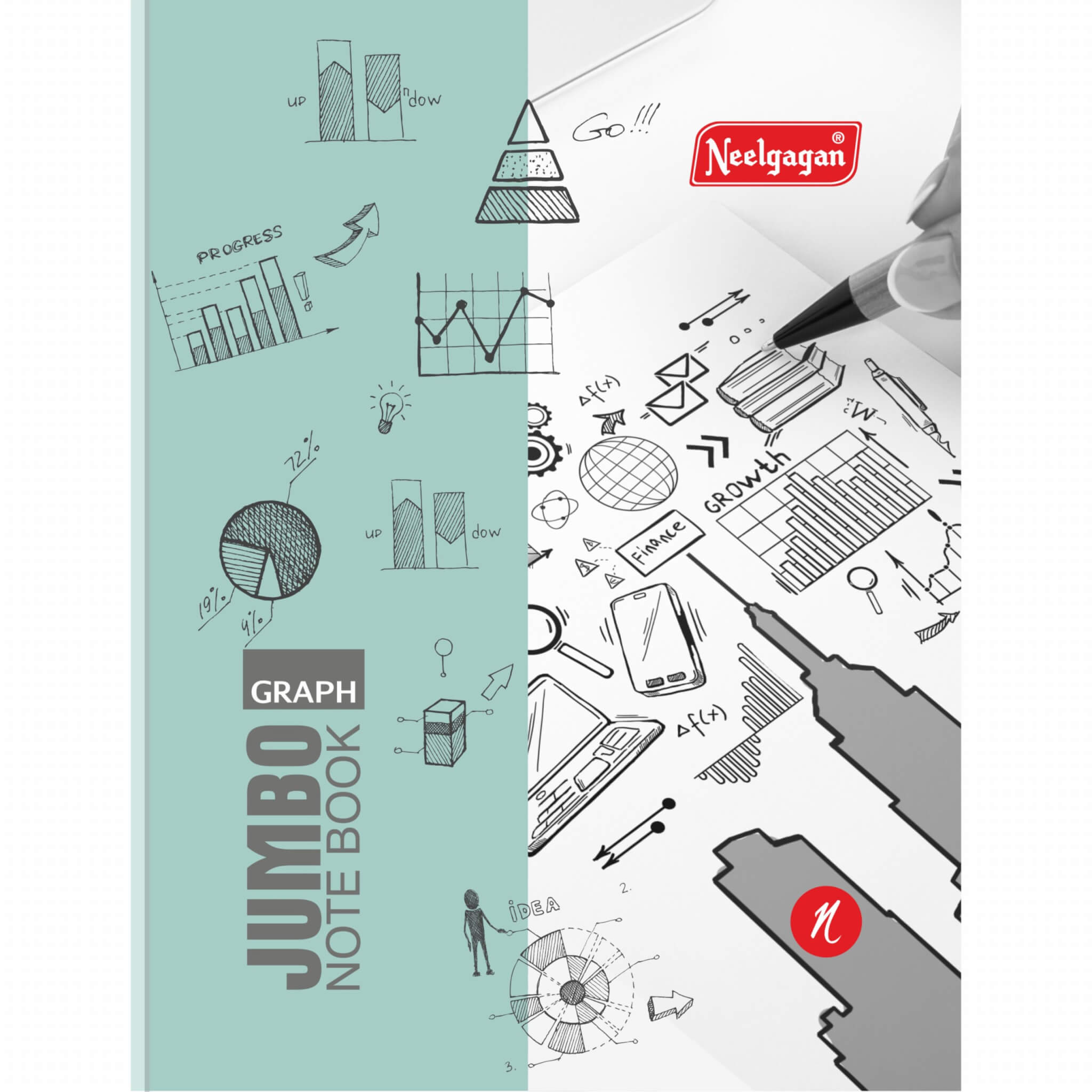 Jumbo Graph Notebook - 20 & 60 Pages, (21.60cm X 27.10cm) Softcover ...