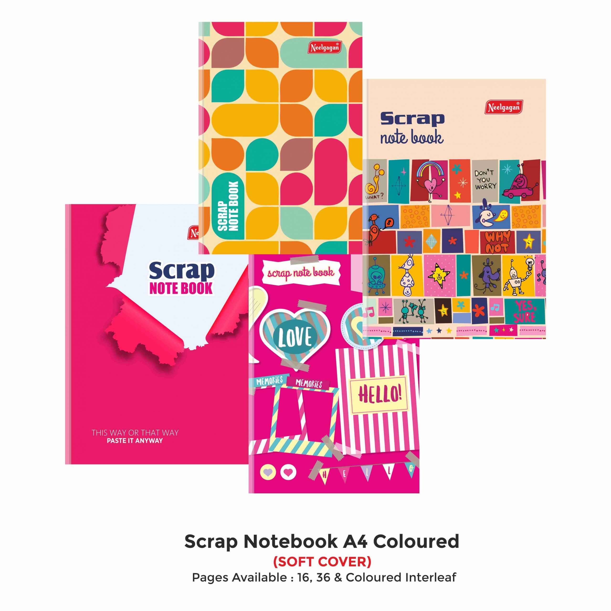 Scrap Notebook A4 Coloured Pages (21cm X 29.7cm) Softcover – Neelgagan