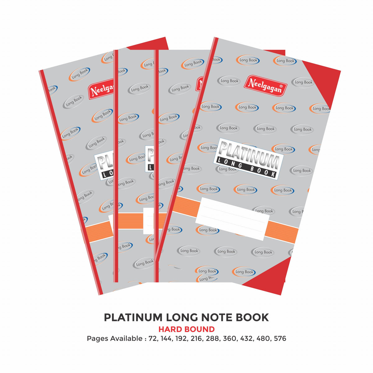 Platinum Notebook, Register Size (19.5cm x 31.7cm) Hardbound