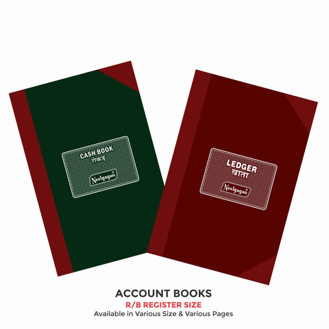 Account Books, Cash Book/ Ledger Etc., R/B, Register Size (21.0cm x 33.0cm) 17x27