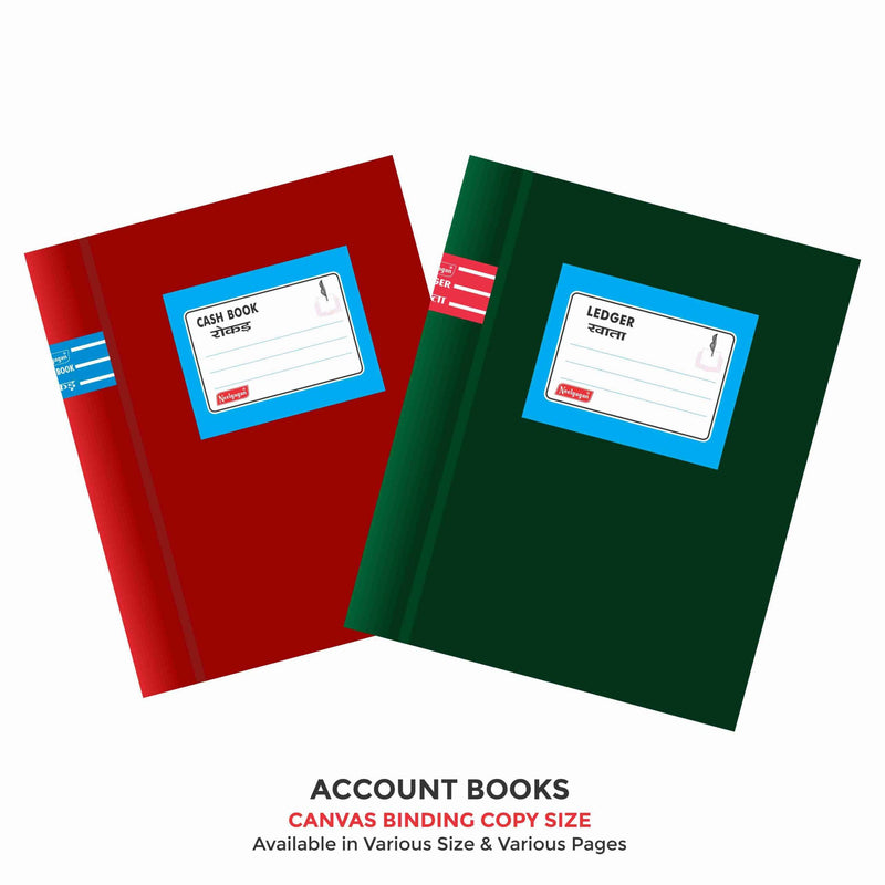 Account Books, Cash Book / Ledger Etc., Canvas Binding, Copy Size (16.5cm x 20.5cm) 17x27