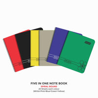 Spiral Note Book No.102, 200 Pages, (28.5cm x 20cm) (Multi-coloured pages) (Five Colour in One)