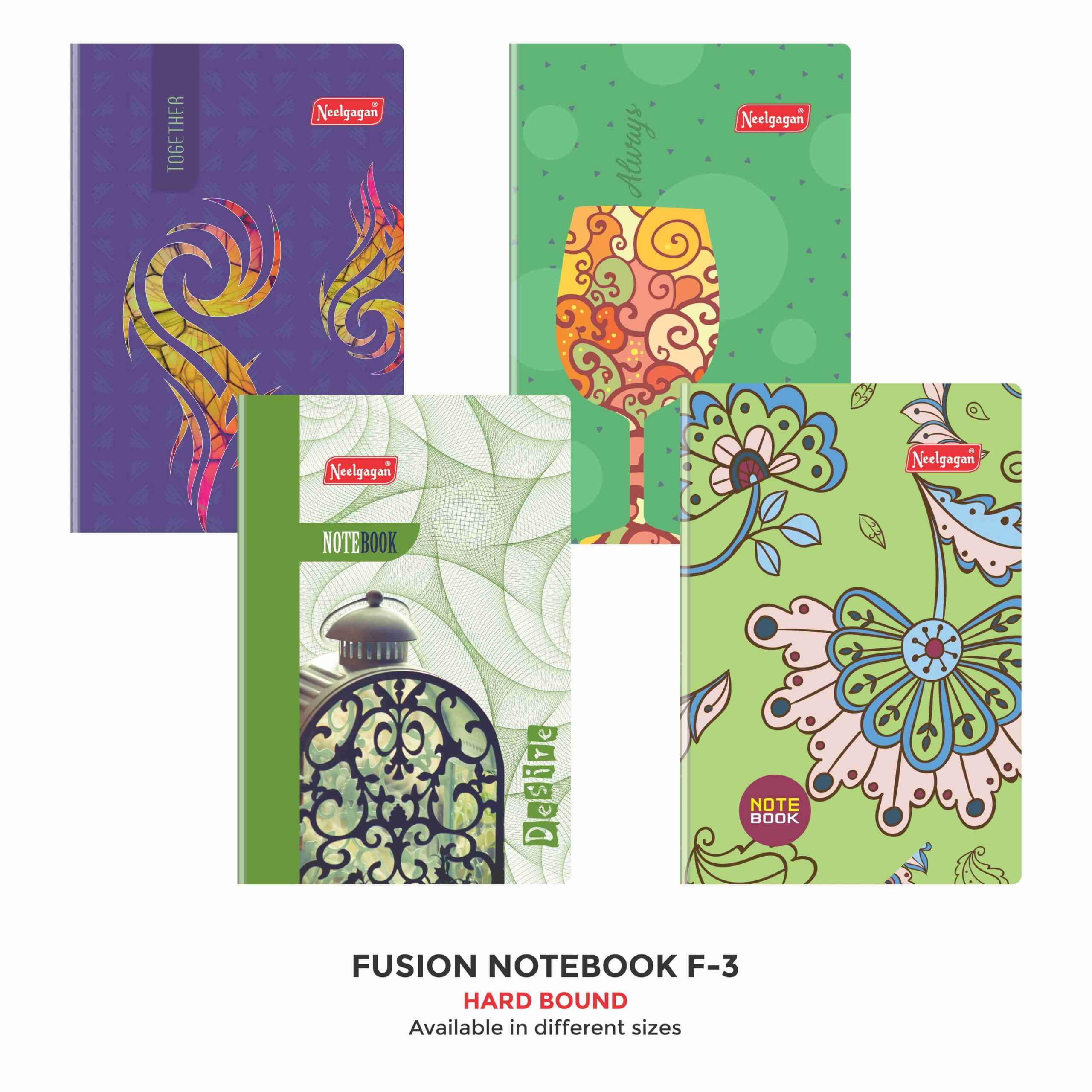 Fusion Notebook, 200 Pages, F-3, (10.7cm X 16.5cm)  Hard Bound