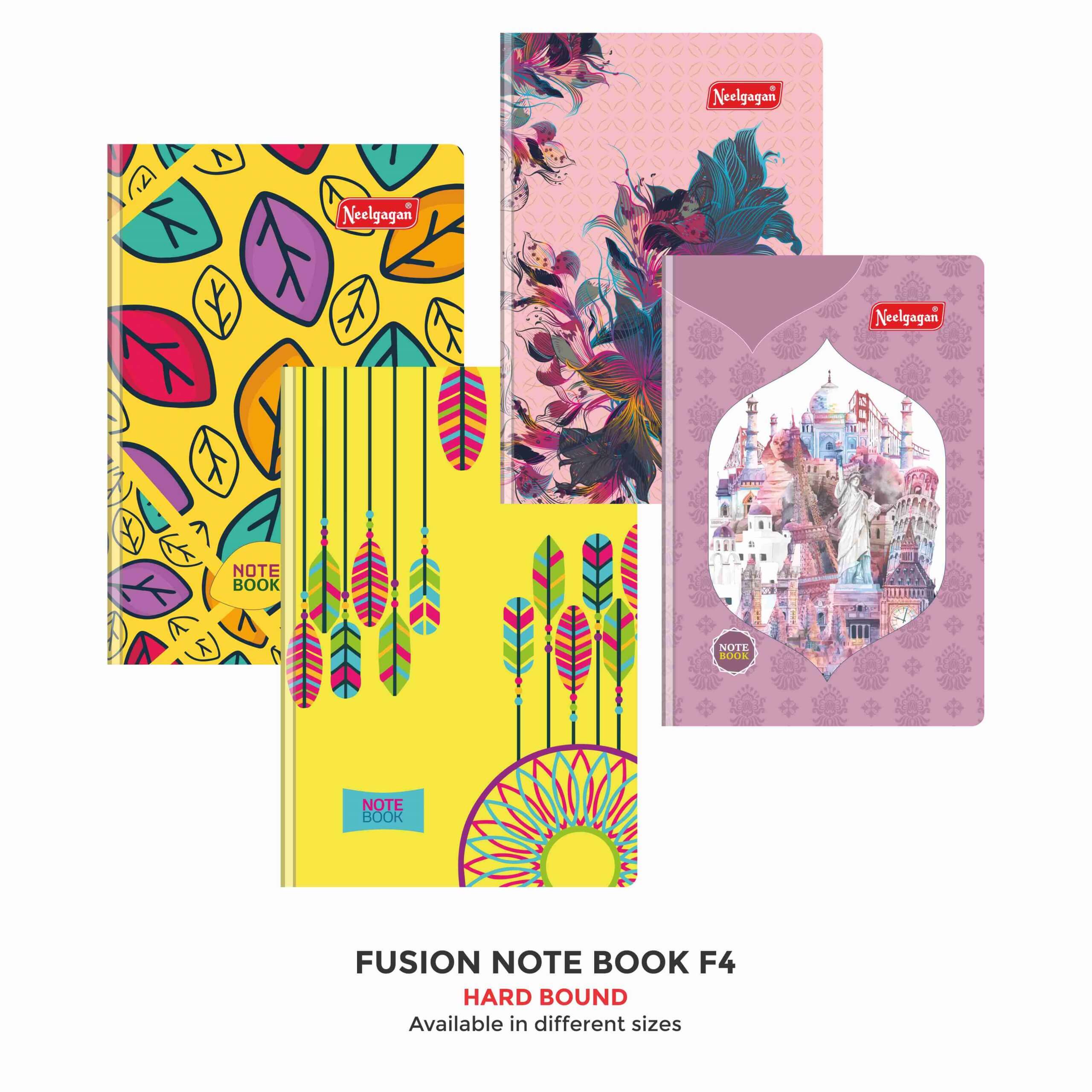Fusion Notebook, 200 Pages, F-4, (12.5cm X 18.2cm)  Hard Bound