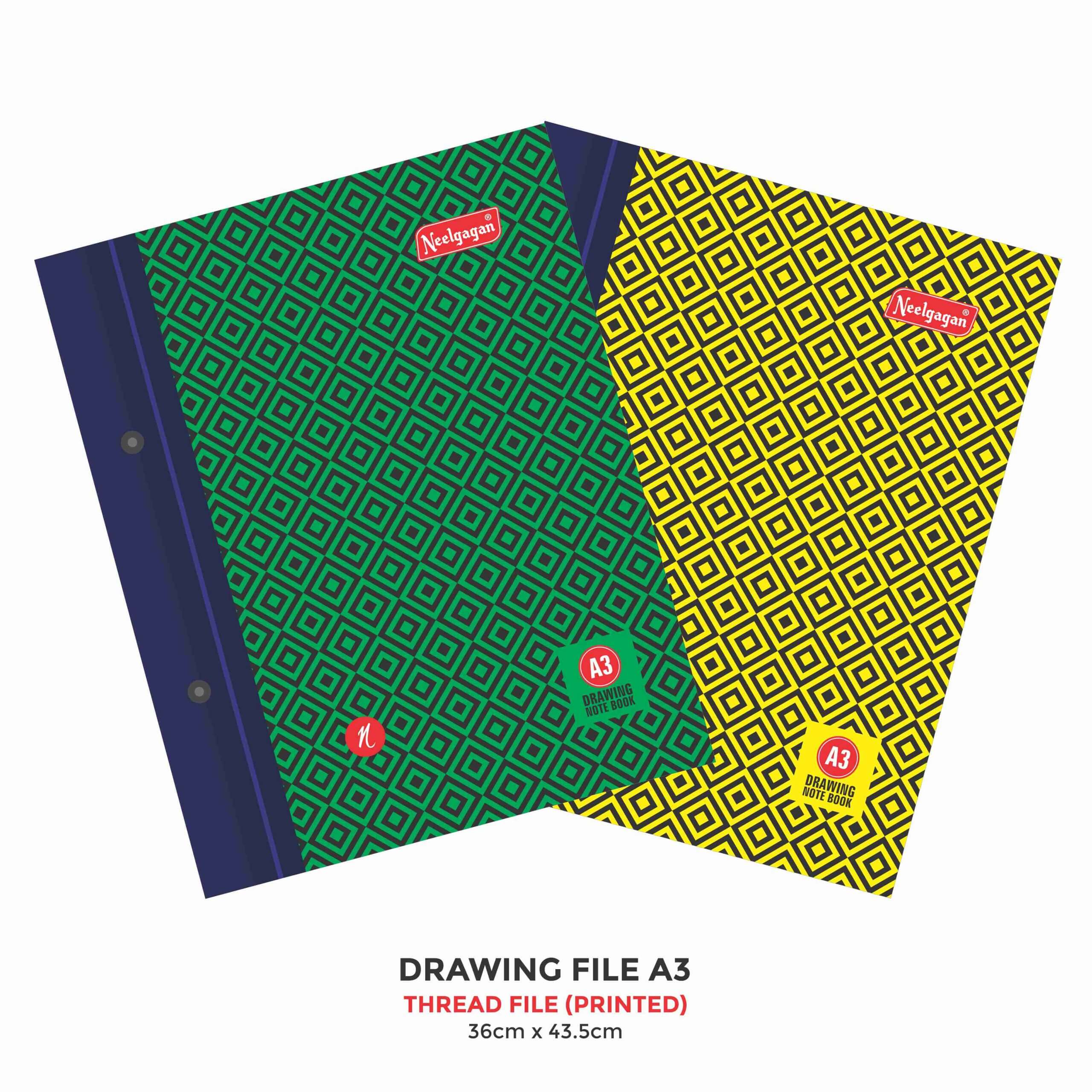 Drawing File A3, (36cm X 43.5cm), (Thread File) Soft Cover – Neelgagan