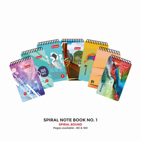 Spiral Notebook No.1 - 80 & 160 Pages (9.0cm x 6.2cm)