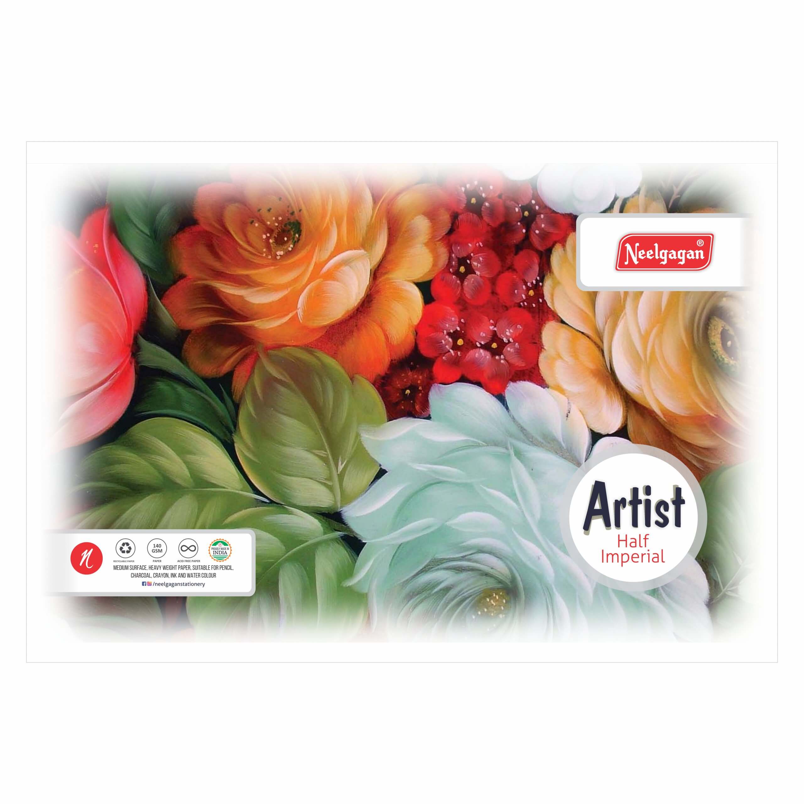 Artist Sketch Pad (Half & Quarter Imperial Size) 140 GSM - 25 Sheets (Suitable for Drawing & Sketching)