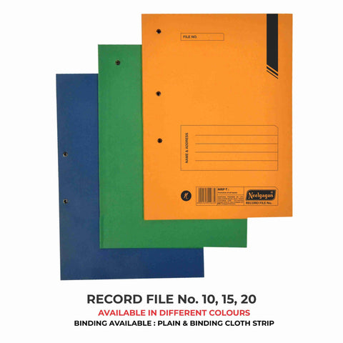 Record file - No.10, No.15, No.20 (Plain & Binding Cloth Strip)