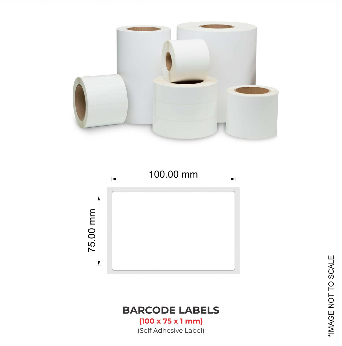 Barcode Labels (100x75x1mm), 700 Labels Per Roll (Self Adhesive Label)