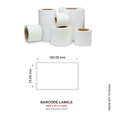 Barcode Labels (100x75x1mm), 700 Labels Per Roll (Self Adhesive Label)
