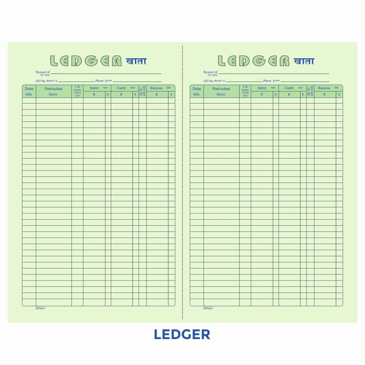 Account Books, Cash/ Ledger Etc., Canvas Binding, Register Size (21.0cm x 33.5cm) "17x27"