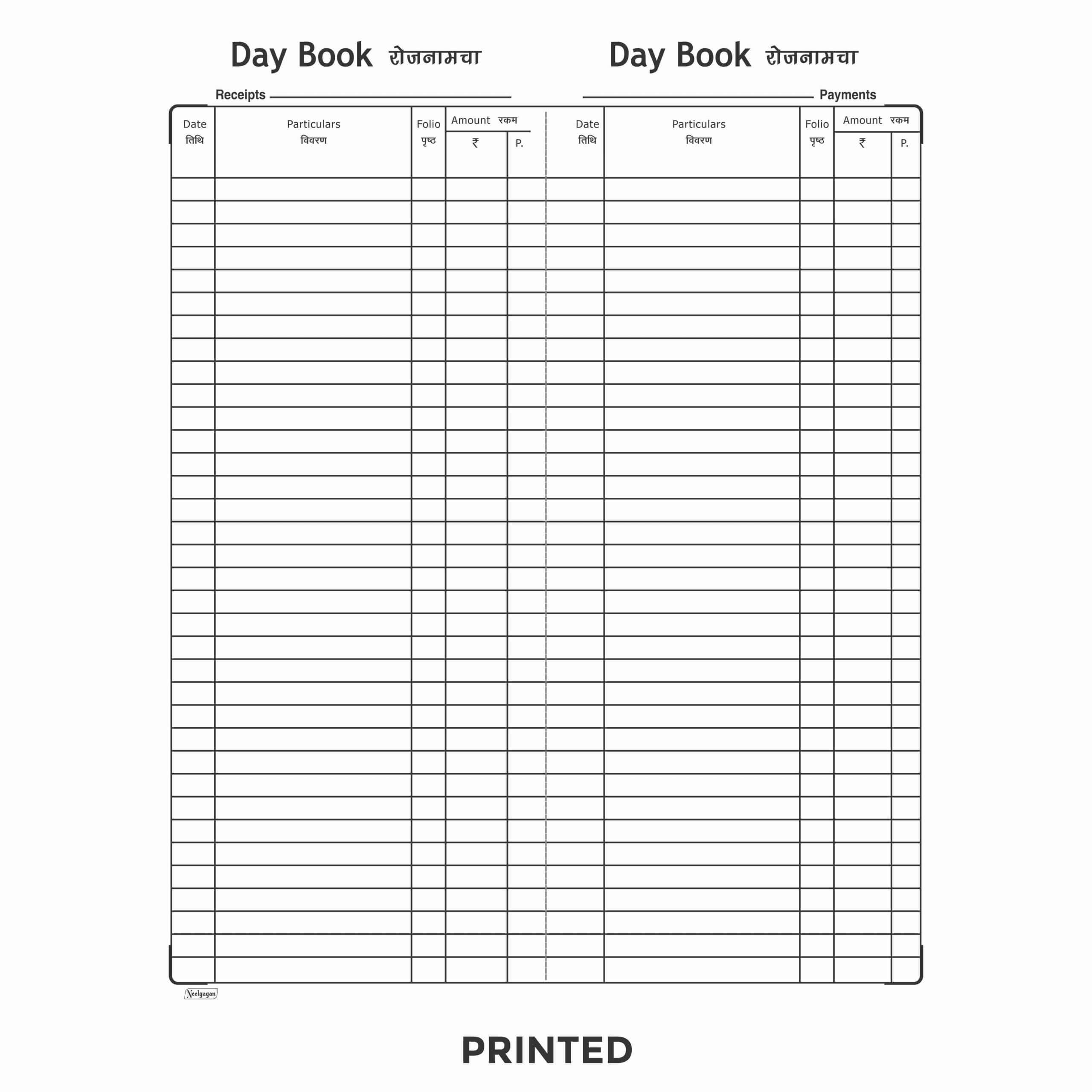 Day Book, Canvas Binding (13.0cm x 34.0cm)
