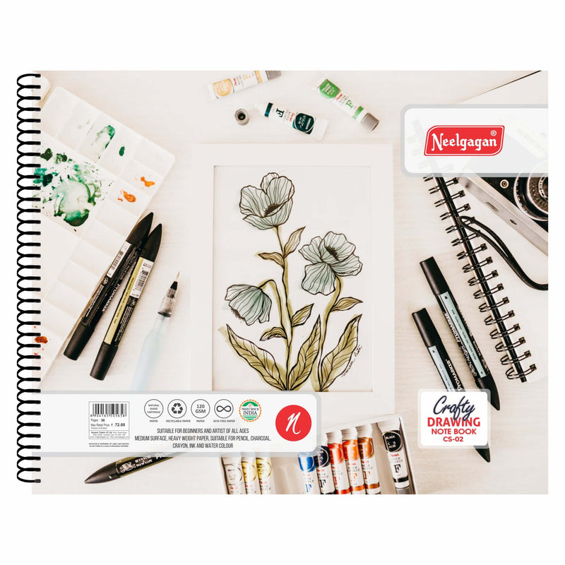 Crafty Drawing Book (Spiral Bound) CS 02  (32.5cm X 26.5cm) (Suitable for Drawing & Sketching)