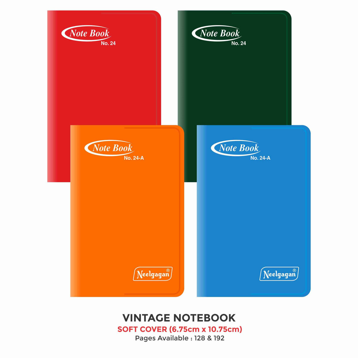 Vintage Notebook, (No. 24 & 24-A), (6.75cm x 10.75cm) Soft Cover Plastic