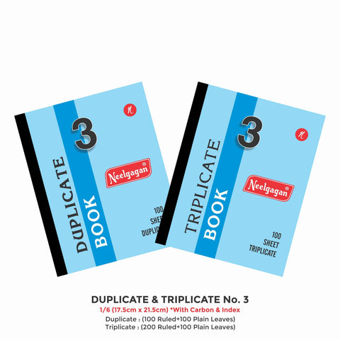 Duplicate & Triplicate No.3 With Carbon & Index (17.5cm x 21.5cm) (Side Bound)