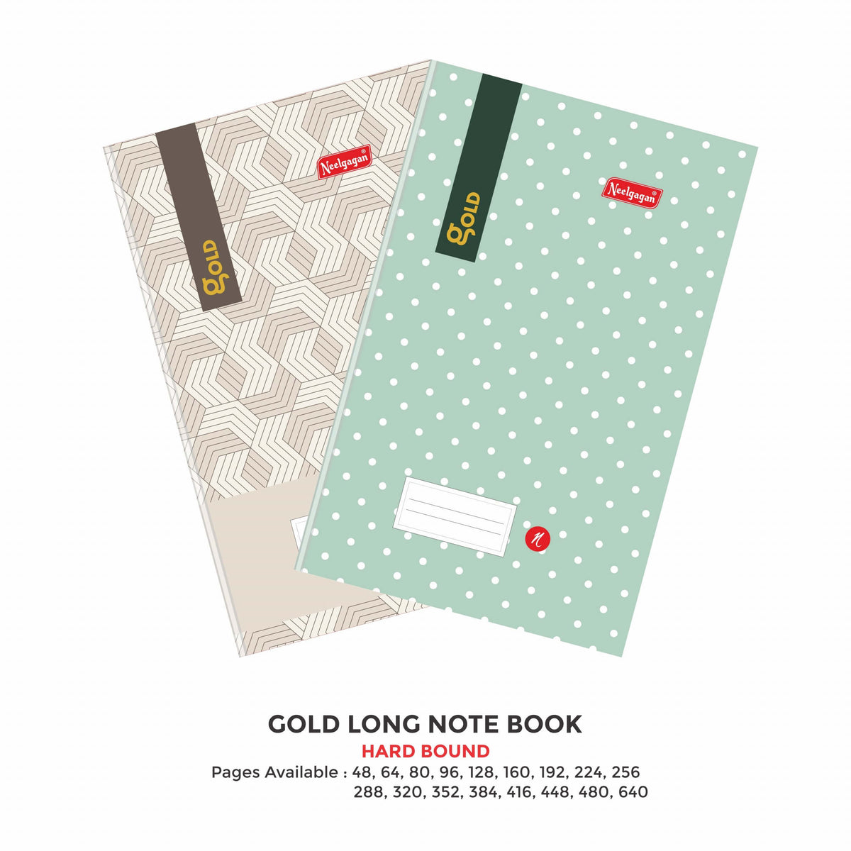 Gold Notebook, Register Size (21.4cm x 35cm) Hardbound – Neelgagan