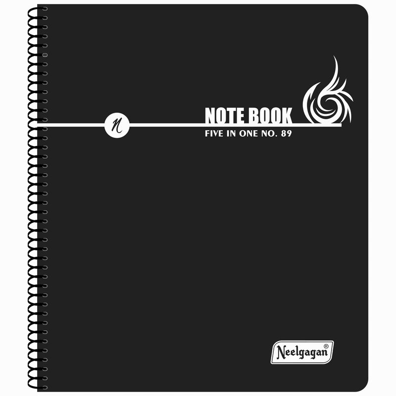 Spiral Note Book No.89, 200 Pages, (22cm x 19cm) (Multi-coloured pages) (Five Colour in One)