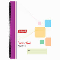 Project Notebook A4 Spiral, 20 Sheets (One Side Ruled - One Side Colour Paper)
