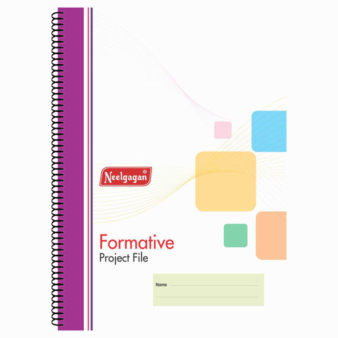 Project Notebook A4 Spiral, 20 Sheets (One Side Ruled Colour-Paper ...