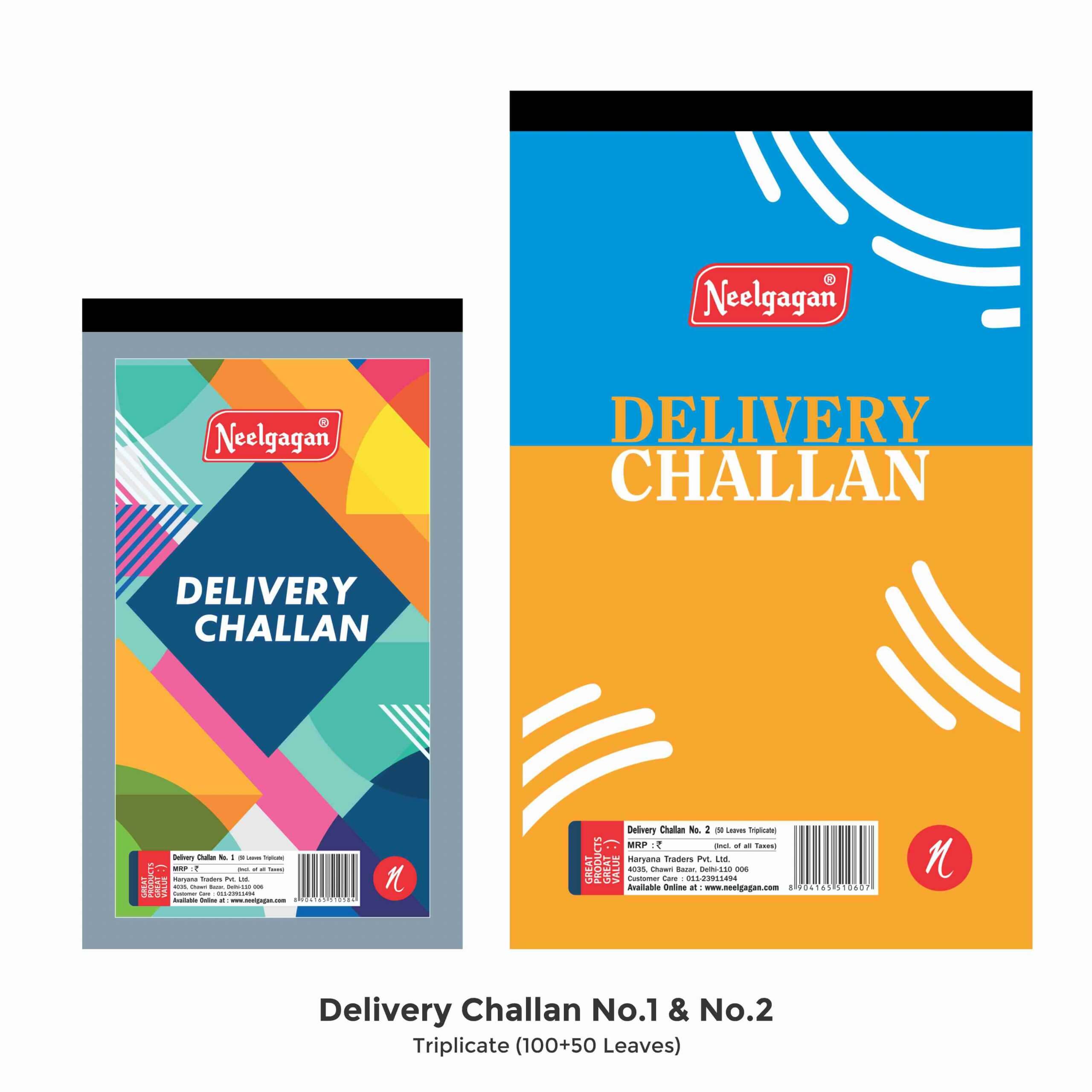 Challan Sticker Delivery Challan, No.1 Small & No.2 Big / Triplicate With Carbon ...