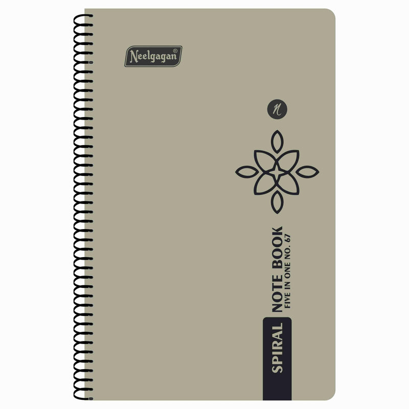 Spiral Note Book No.67, 200 Pages, (14.5cm x 22.5cm) (Multi-coloured pages) (Five Colour in One)
