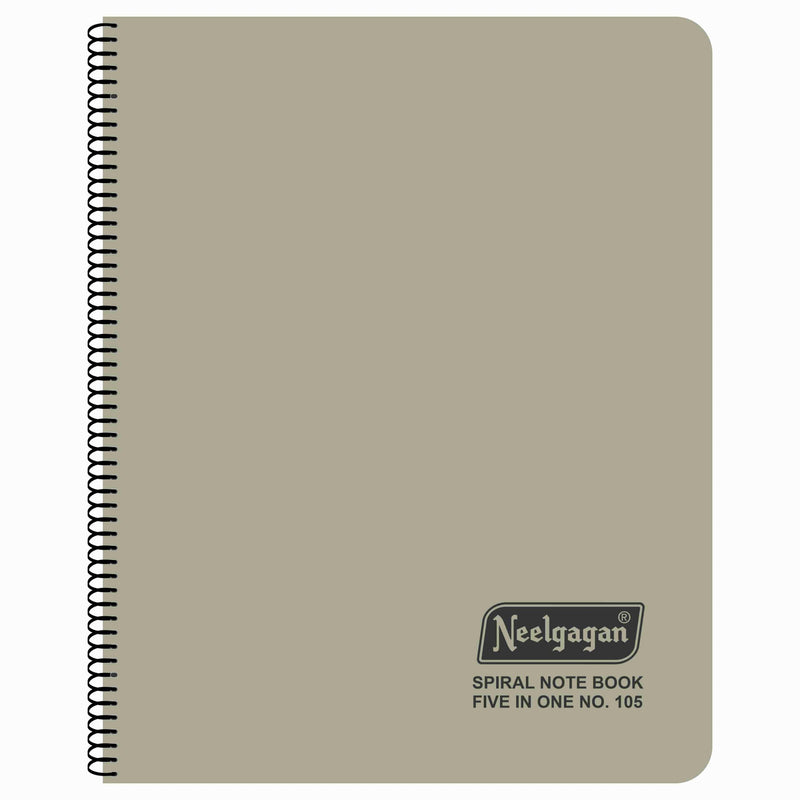 Spiral Note Book No.105, 300 Pages, (28.5cm x 20cm) White Paper with Separators (5 Subject)