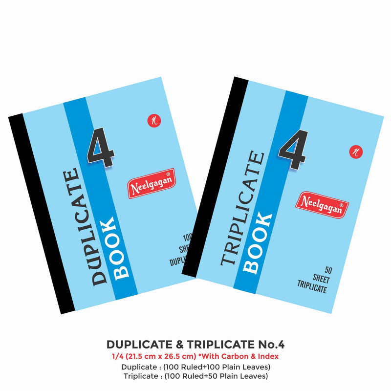 Duplicate & Triplicate No. 4 With Carbon & Index (21.5cm x 26.5cm) (Side Bound)