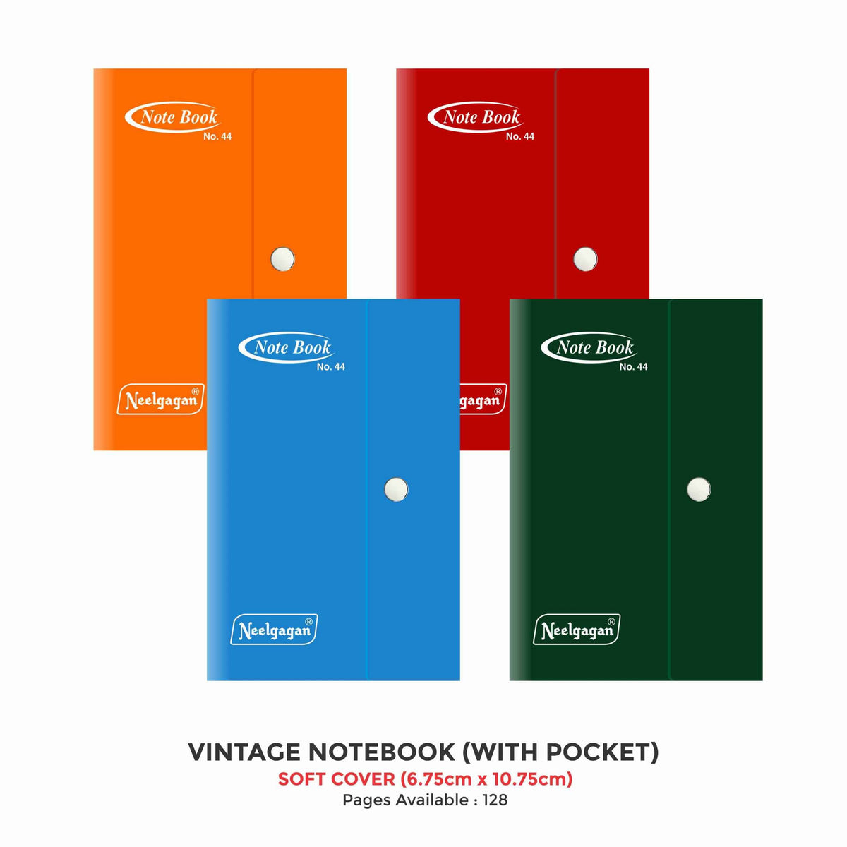 Vintage Notebook, (No. 44), (6.75 x 10.75cm) Soft Cover Plastic